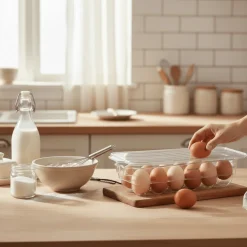 Oppbevaringsboks til 12 egg med lokk