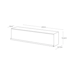 Oppbevaringsboks til vegg sort 60 cm