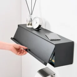 Oppbevaringsboks til vegg sort 60 cm