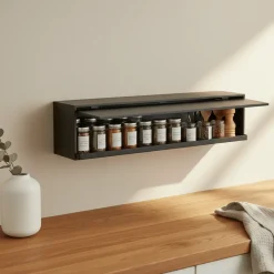 Oppbevaringsboks til vegg sort 60 cm