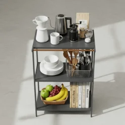 Oppbevaringshylle sort 90 x 60 x 46,5 cm