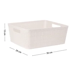 Oppbevaringskurv sandfarget 35 x 29 x 13 cm