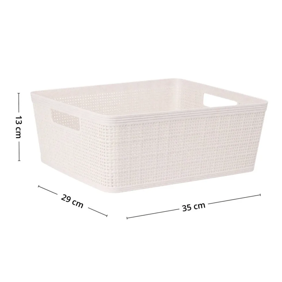 Oppbevaringskurv sandfarget 35 x 29 x 13 cm
