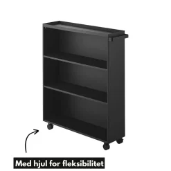 Oppbevaringsvogn med hjul sort 59 x 70 cm