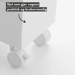 Oppbevaringsvogn på hjul hvit 80,5 x 45,5 cm
