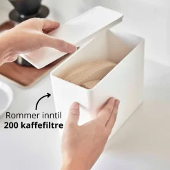 Oppbevaring til kaffefilter hvit