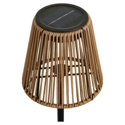 Oppladbar lampe med solpanel brun/sort