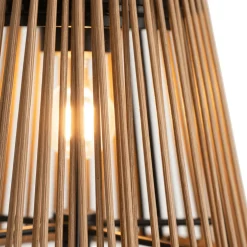 Oppladbar lampe med solpanel brun/sort