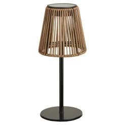 Oppladbar lampe med solpanel brun/sort