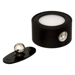 Oppladbar LED-vegglampe sort med touch-dimming 9,2 cm