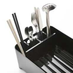 Oppvaskkurv med drenering sort 38 x 24 cm