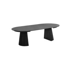 Osaka uttrekkbart spisebord sort eikefiner 120–240 cm