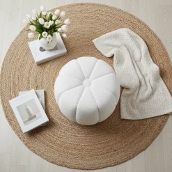 Paisley puff off-white ø48 cm