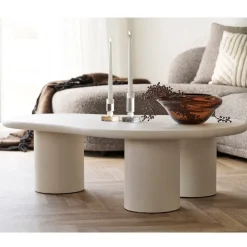 Palmera sofabord sement-look off-white 120 x 80 x 35 cm