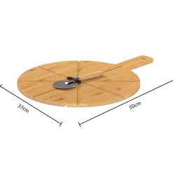 Pizzabrett i bambus med pizzakutter 37 cm