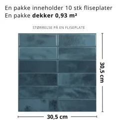 10-pk Adelina blå selvklebende veggfliser