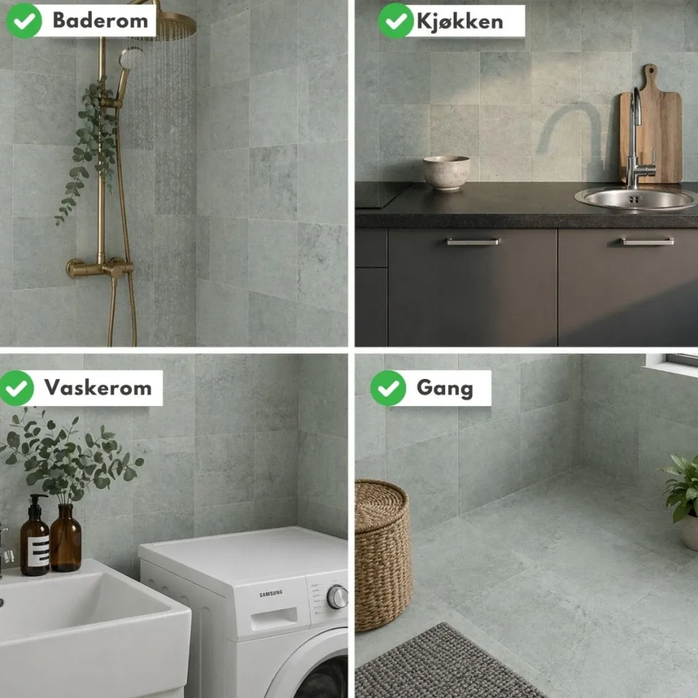 8-pk Amsterdam spearmint selvklebende fliser 40 x 40 cm