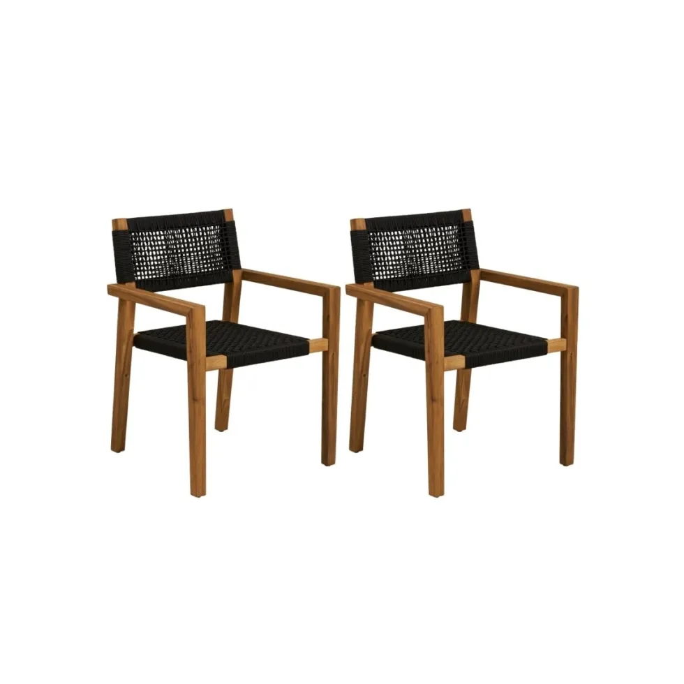 2-pk Anzio hagestol sort/natur