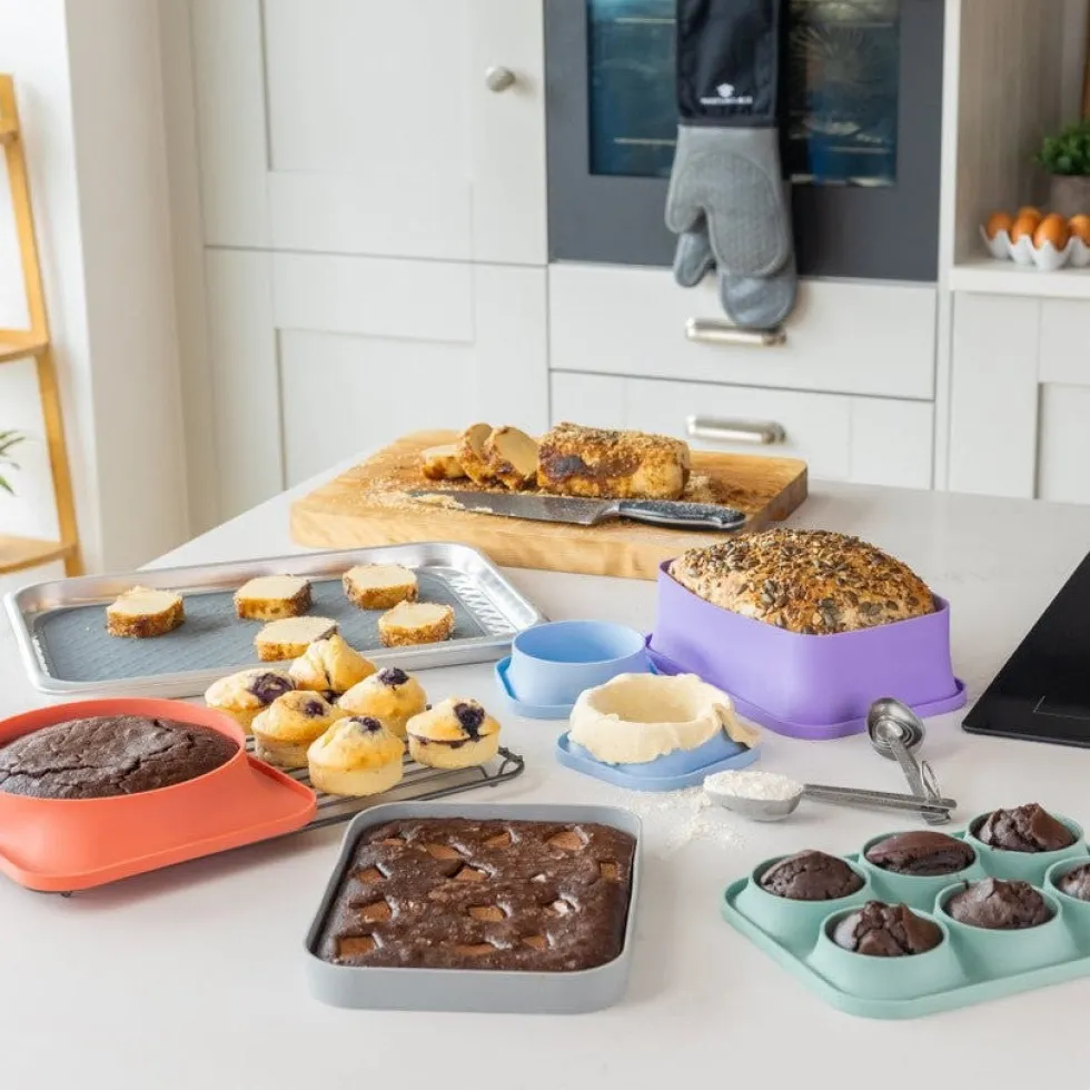 7-pk Bakesett i silikon non-stick