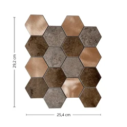 10-pk Bente hexagon selvklebende veggfliser