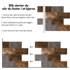 10-pk Bente subway selvklebende veggfliser