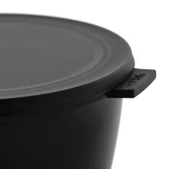 3-pk bollesett med lokk høy sort