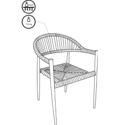 2-pk Canari hagestol natur/sort