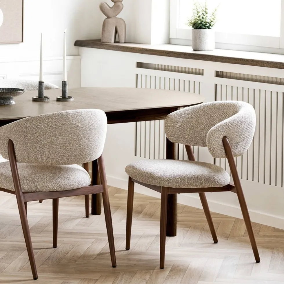 2-pk Cavi spisestol sand/valnøttfarget