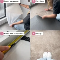 8-pk Charleston selvklebende fliser
