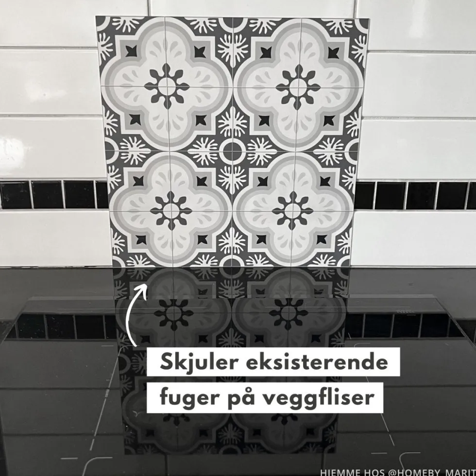 8-pk Copenhagen selvklebende fliser 40 x 40 cm