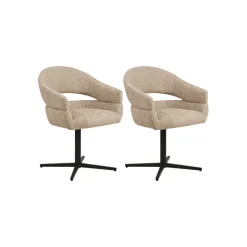 2-pk Dover dreibar spisestol sandmelert med sorte ben