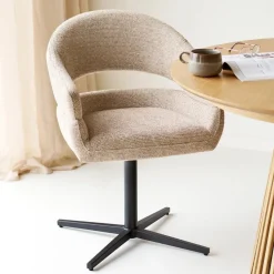 2-pk Dover dreibar spisestol sandmelert med sorte ben