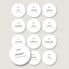 12-pk Etiketter krydderglass, rund
