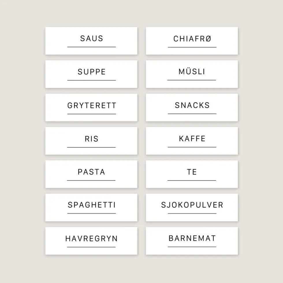 14-pk Etiketter tørrvarer