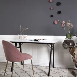 2-pk Geneve velvet rosa/messing spisestol