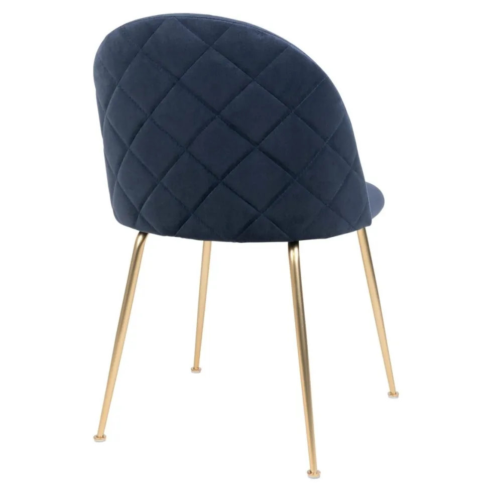 2-pk Geneve velvet spisestol blå