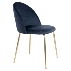 2-pk Geneve velvet spisestol blå