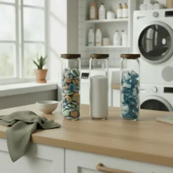 3-pk glasskrukke akasie 1,5 liter