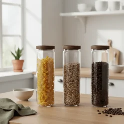 3-pk glasskrukke akasie 1,5 liter
