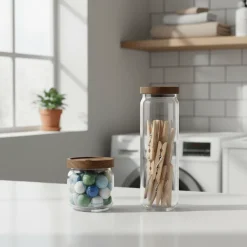 2-pk Glasskrukker med trelokk