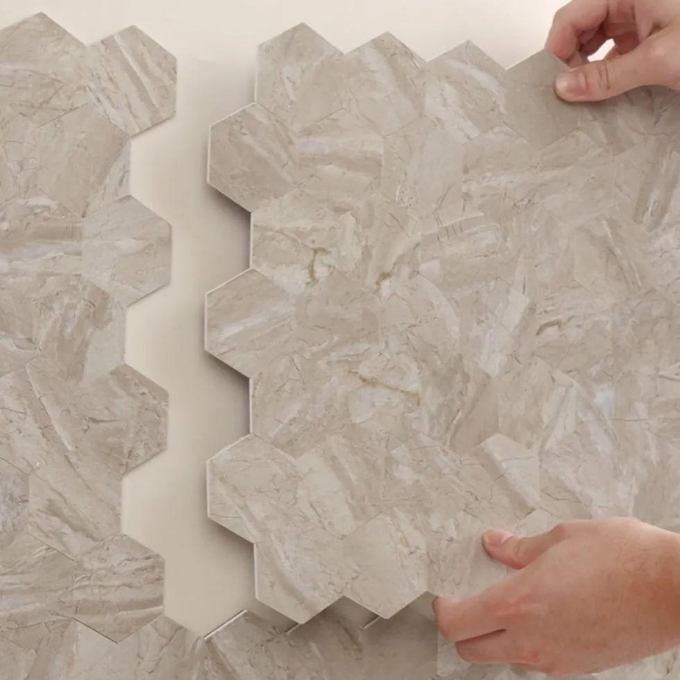10-pk Grace hexagon selvklebende veggfliser