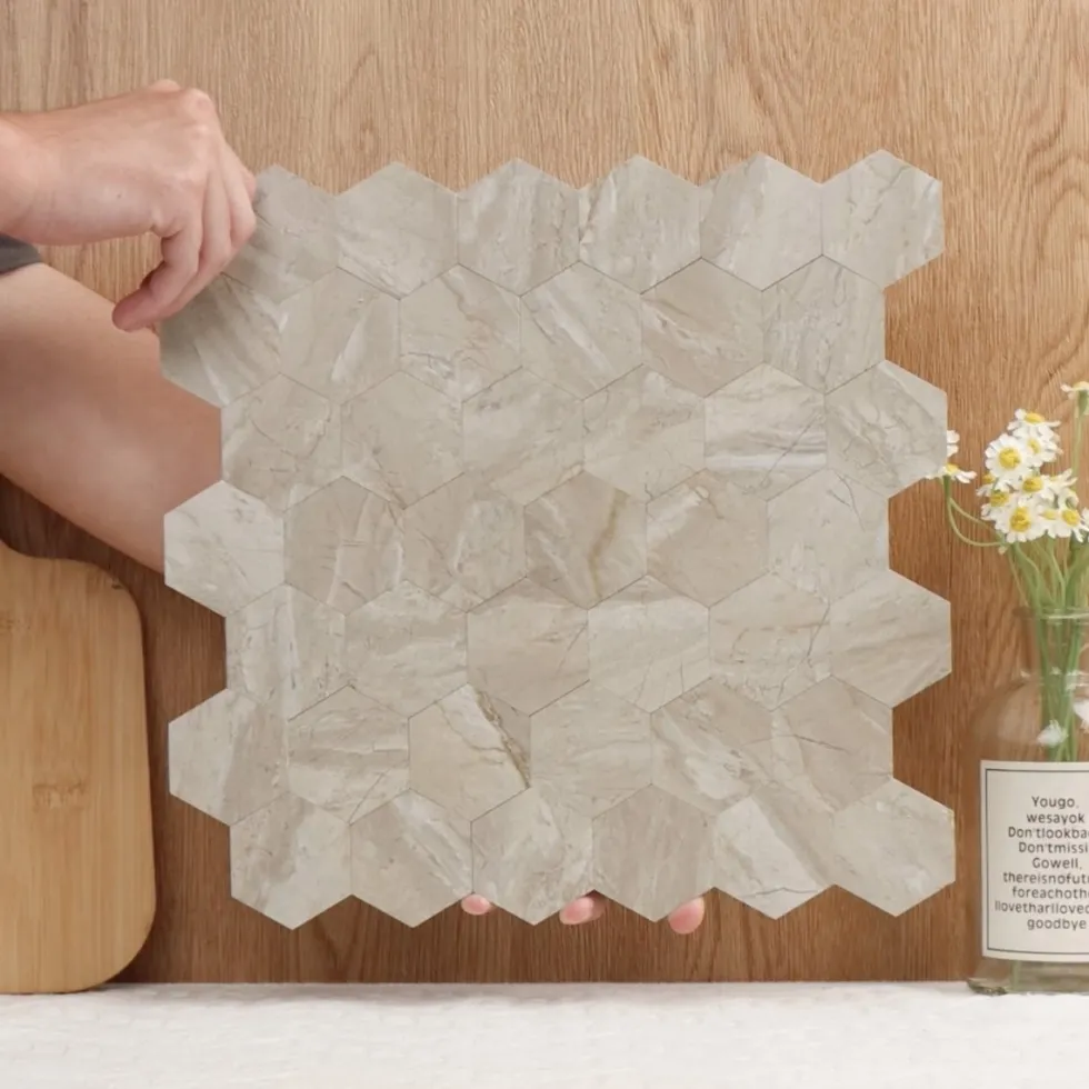 10-pk Grace hexagon selvklebende veggfliser