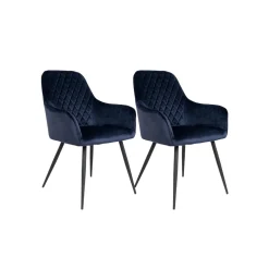 2-pk Harbo spisestol blå velur