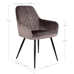 2-pk Harbo spisestol lys brun velur