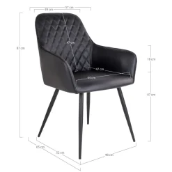 2-pk Harbo spisestol sort PU-skinn