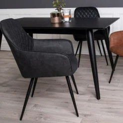 2-pk Harbo spisestol sort PU-skinn