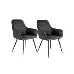 2-pk Harbo spisestol sort PU-skinn