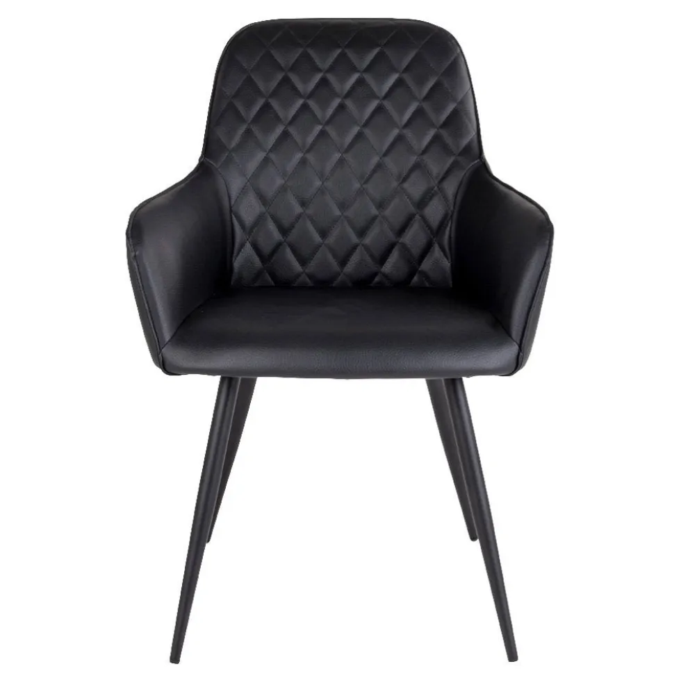 2-pk Harbo spisestol sort PU-skinn