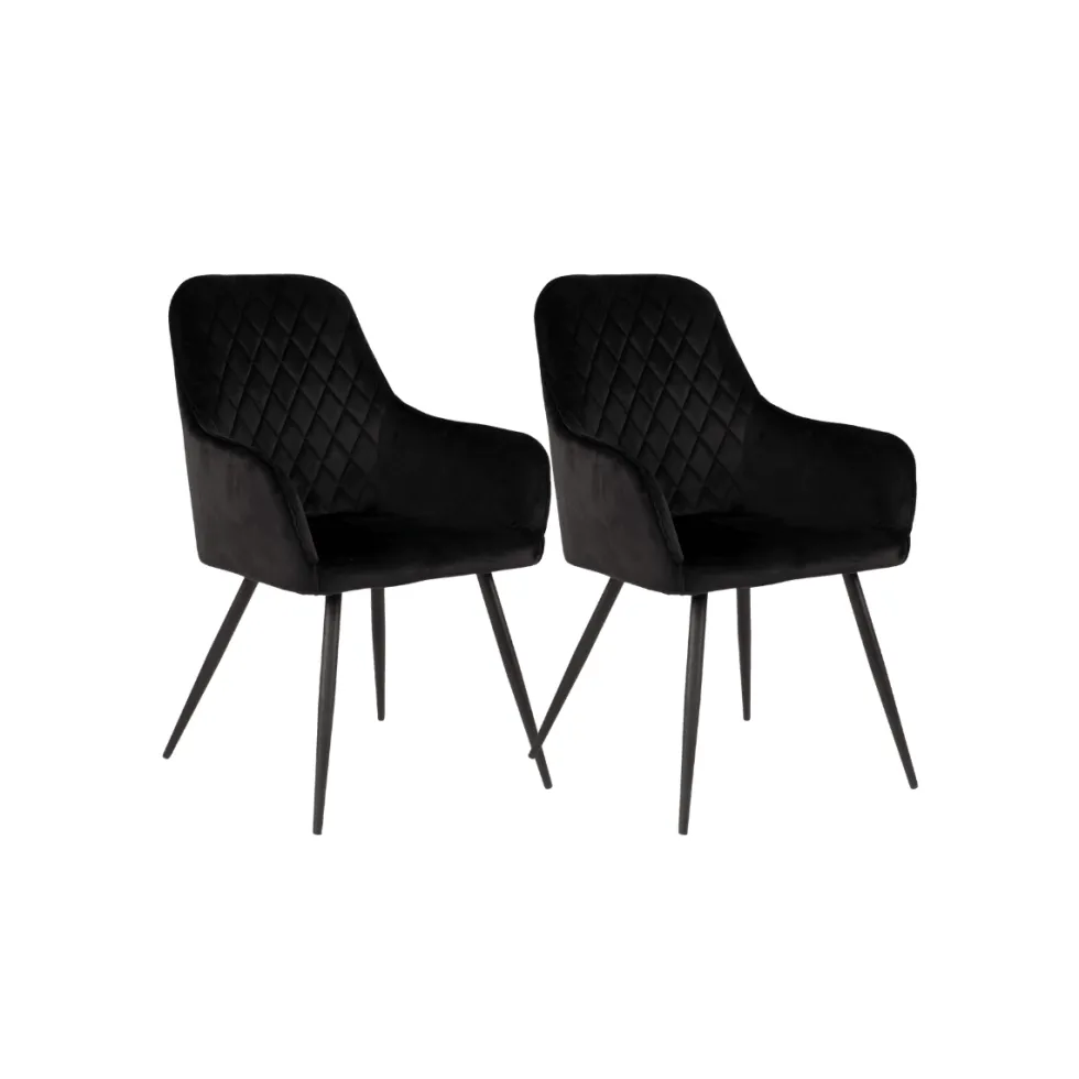 2-pk Harbo spisestol sort velur