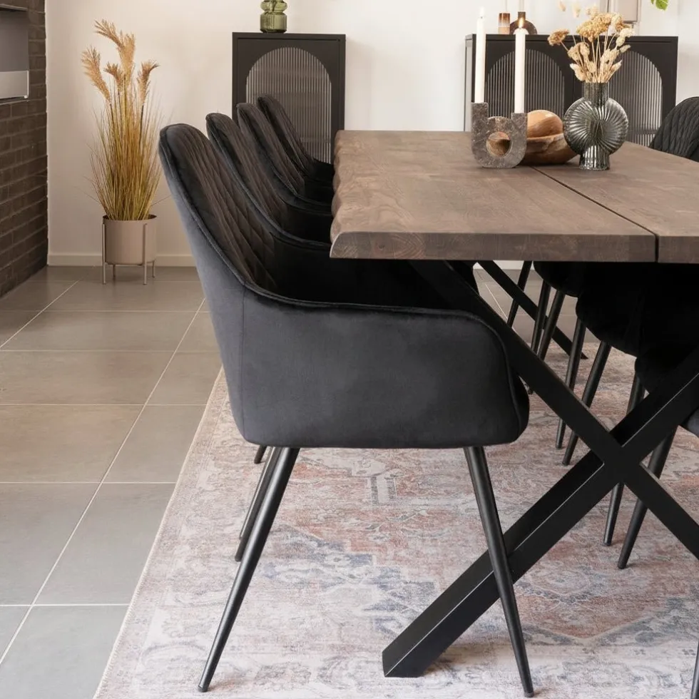 2-pk Harbo spisestol sort velur